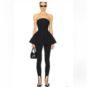 NWT Helsa Maude Knit Top Black XXS New Women's Peplum Strapless Tube